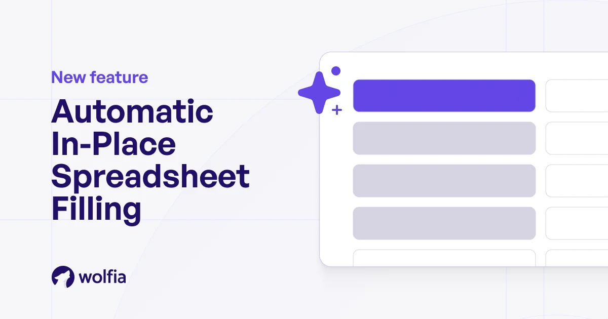Automatic in-place spreadsheet filling