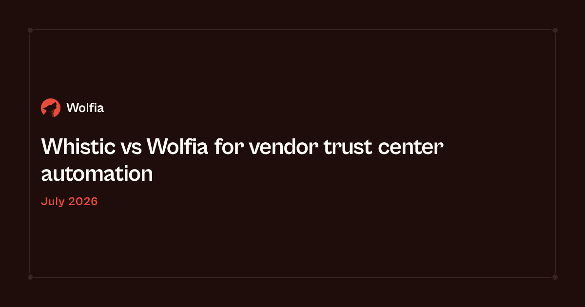 Whistic vs Wolfia for vendor trust center automation