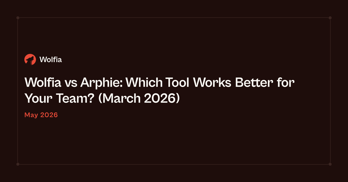 Wolfia vs Arphie: Which Tool Works Better for Your Team? (March 2026)